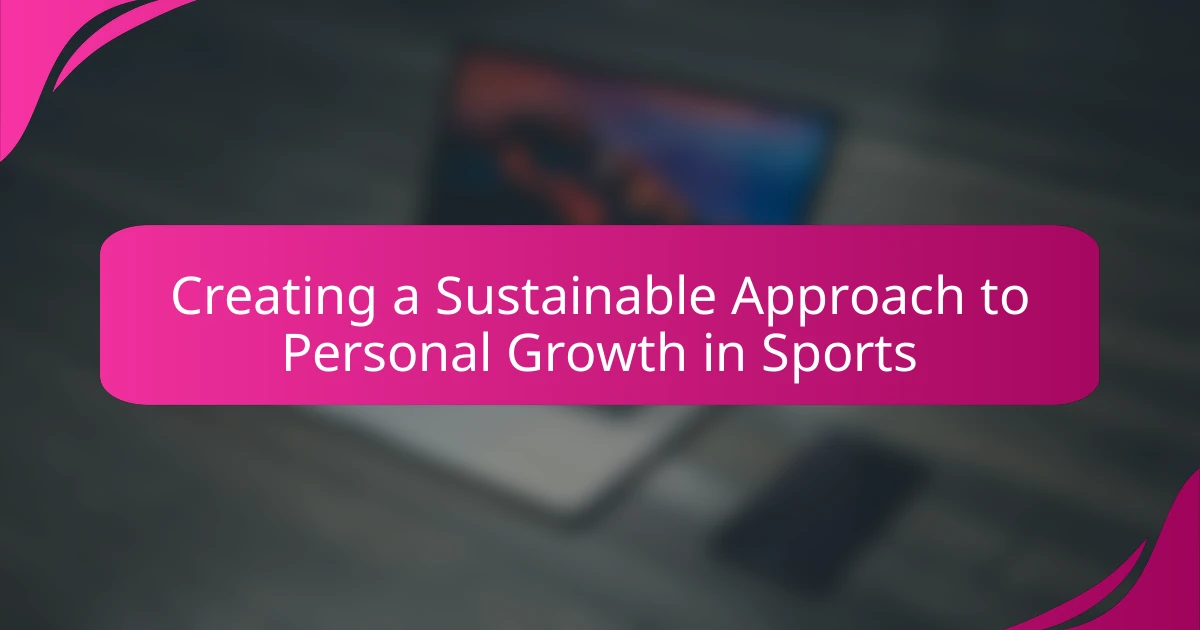 Creating a Sustainable Approach to Personal Growth in Sports