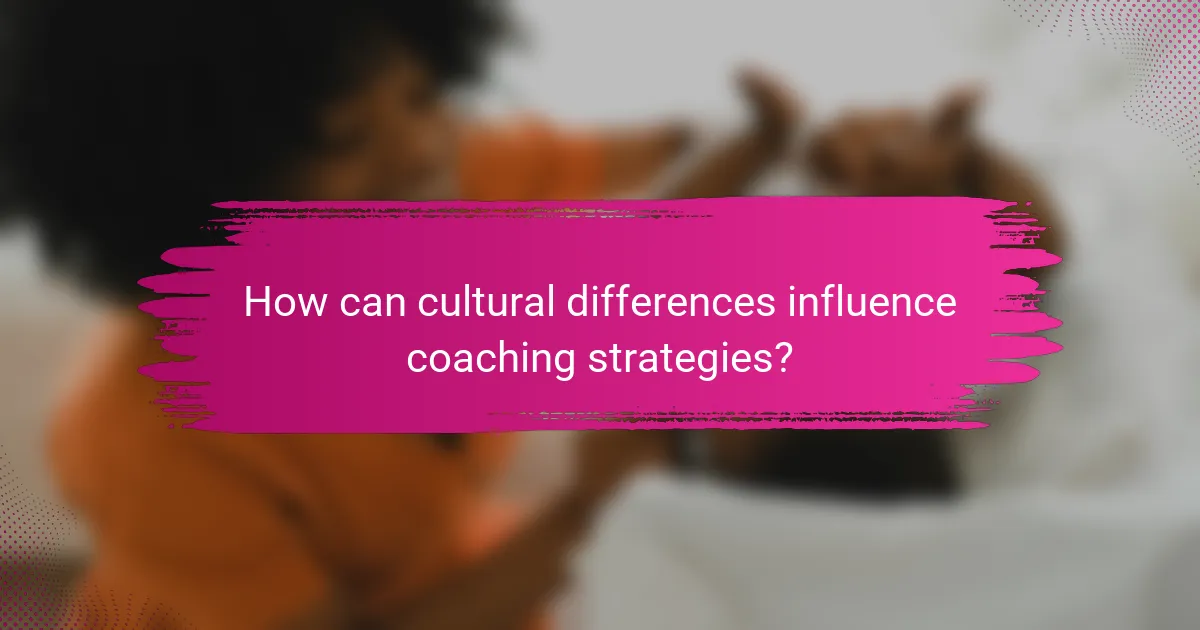 How can cultural differences influence coaching strategies?