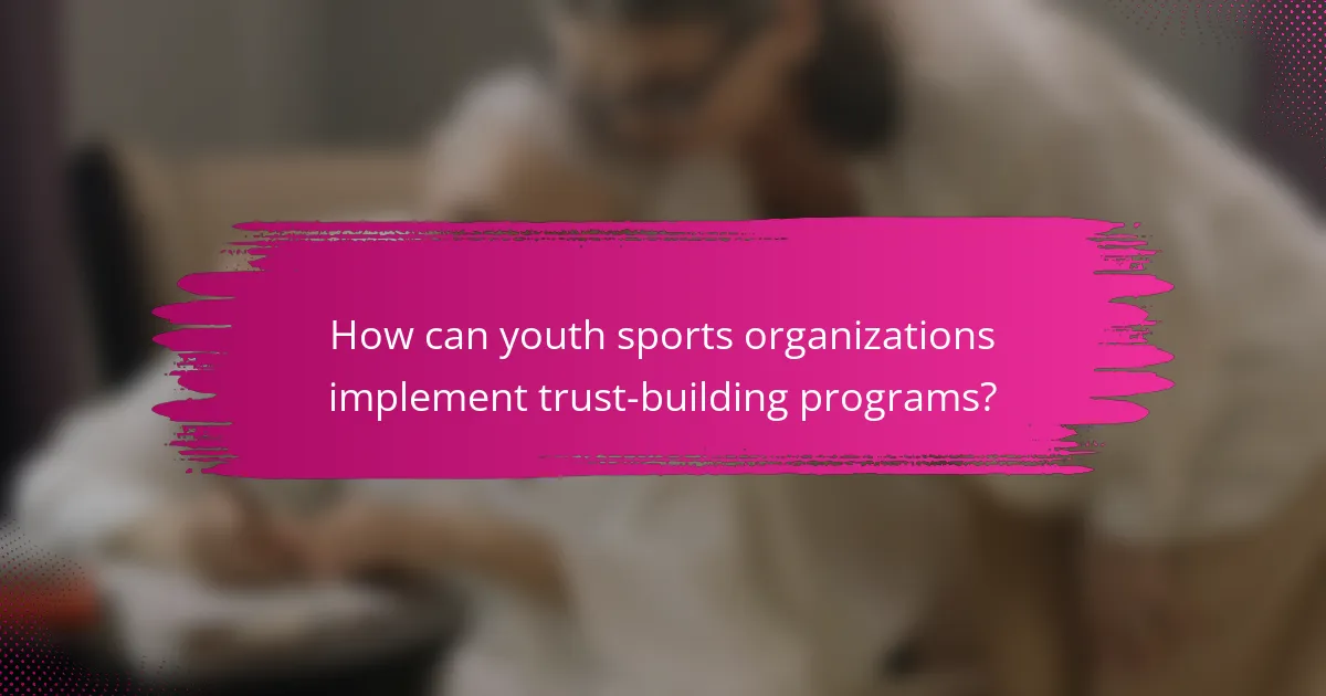 How can youth sports organizations implement trust-building programs?