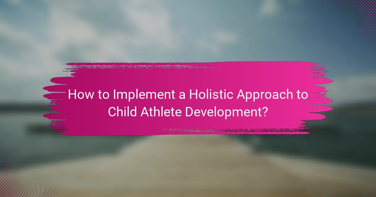 How to Implement a Holistic Approach to Child Athlete Development?