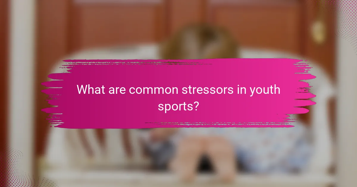 What are common stressors in youth sports?