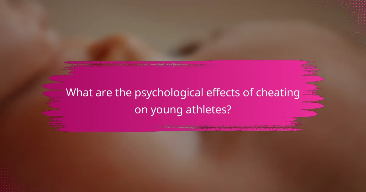 What are the psychological effects of cheating on young athletes?