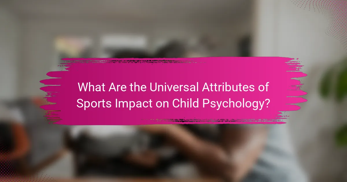What Are the Universal Attributes of Sports Impact on Child Psychology?