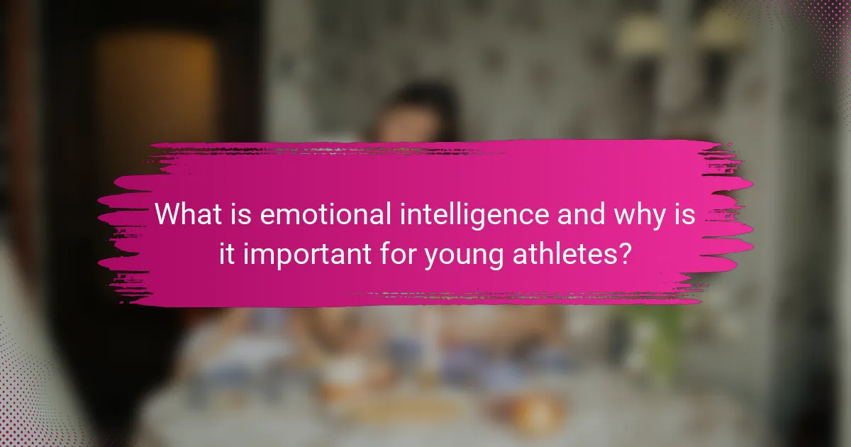What is emotional intelligence and why is it important for young athletes?