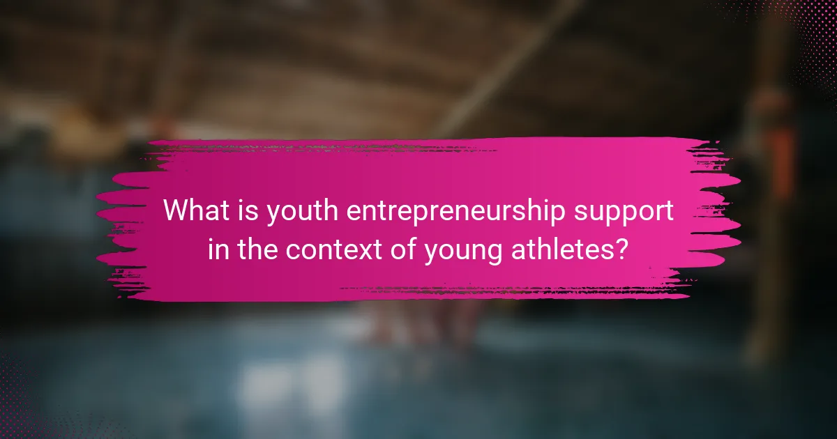 What is youth entrepreneurship support in the context of young athletes?