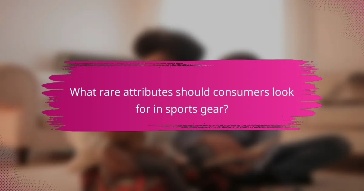 What rare attributes should consumers look for in sports gear?