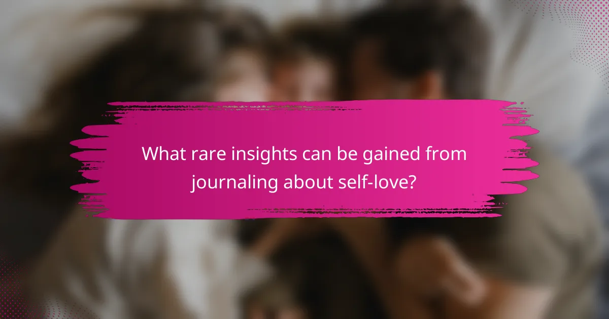 What rare insights can be gained from journaling about self-love?