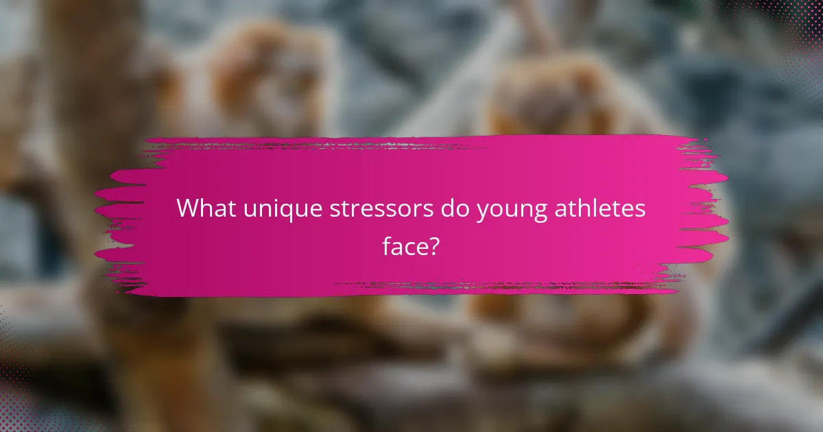 What unique stressors do young athletes face?