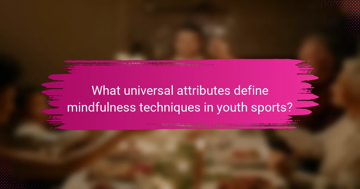 What universal attributes define mindfulness techniques in youth sports?